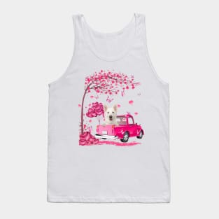 Valentine's Day Love Pickup Truck White German Shepherd Tank Top